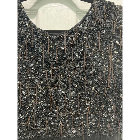 AllSaints Spitalfields Hand Embellished Beaded and Sheer Mini Dress EUR 34 US 2 - Picture 10 of 12